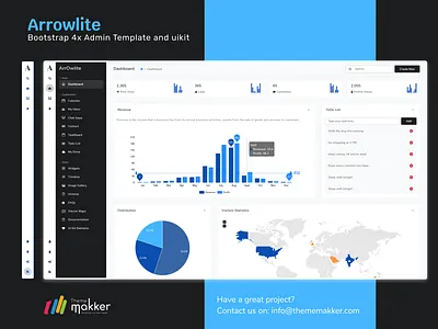 Arrowlite - Bootstrap 4x Admin Template and uikit admin admin dashboard admin panel admin template admin theme admin ui kit bootstrap colorful dashboard html morden responsive design theme ui kit web app