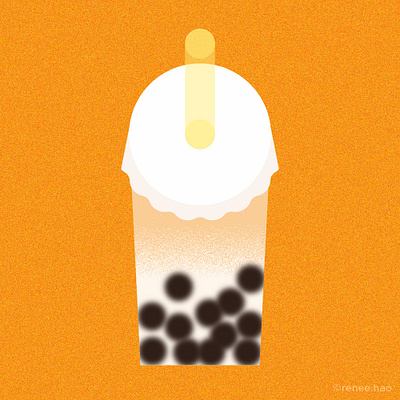 Bubble tea / Tapioca milk tea adobe illustrator colorful food geometric geometry grain grain texture icon illustration milk tea poster simple design vector