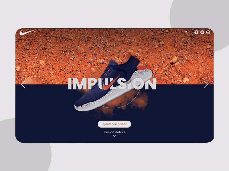 Nike website : desktop version after effects animation basket blue design interface nike orange product page shoes slider sport ui ux web