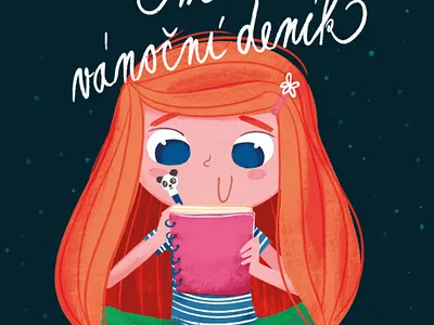 Book cover - Emin vánoční deník applepencil artwork book christmas cover girl illustration procreate