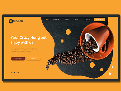 Hello Cafe - cafe for website landing page adobe xd adobexd cafe cafelanding page cafelanding page landingpage ux xd