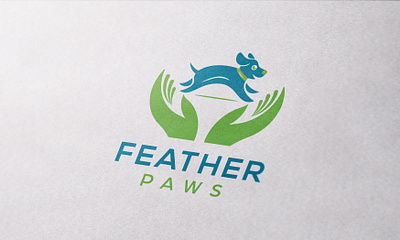 feather paws logo branding design flat icon illustration logo
