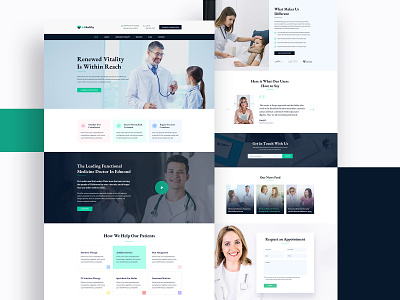 BeHealthy-Medical PSD Template V2 2019 trend branding clinic design doctor flat health health organization hospital icon landing page logo medical minimal typography ui ux web website wellness