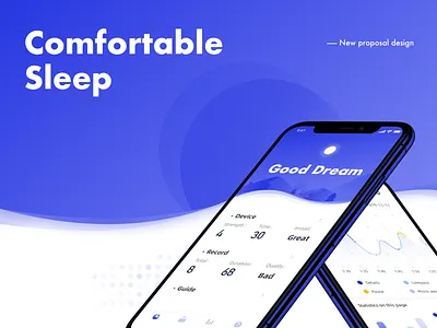 Sleep Detection App blue data design illustration instrument night purple quiet sketch vector