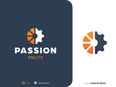 Passion Fruits - Brand Identity brand brand identity branding cog design drop identity design identity designer illustration lettermark logo logomark logotype designer logotypedesign negative space orange juice smart mark styleguide tangerine typography