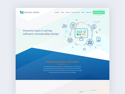 Mutual Vision angles branding design fintech icon landing page logo ui ux