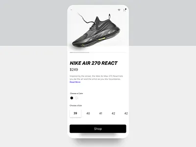 Nike Shoe E-Shop black dark e shop e shopping eshop nike running running shoes shoe sport ui uidaily white white theme
