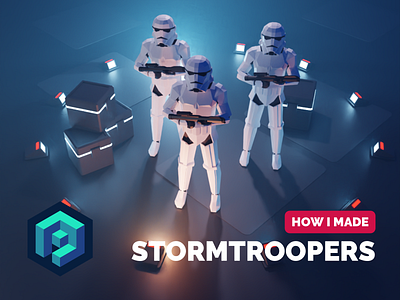 Stormtroopers Tutorial 3d blender diorama fanart illustration low poly lowpoly lowpolyart render star wars