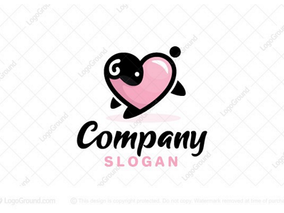 Sheep Love logo for sale animal branding cute happy heart jumping lamb logo logos love lovely pink running sheep wool