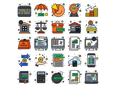 Banking and Finance icon set accounting accounts app bank bank app banking design icon icons illustration tax tax icon taxes vector