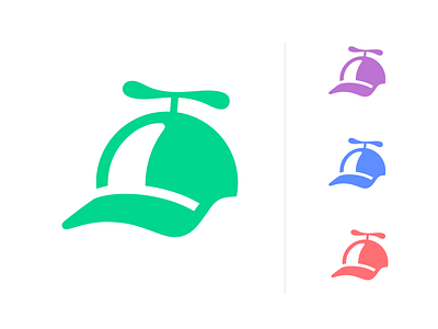 Cap logo mark app icon branding brand identity cap hat logo logotype mark propeller fun funny holiday