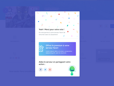 [BRS] modal vote server gradient illustration modal monster sketch social ui web