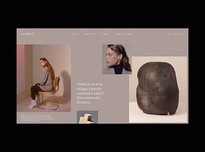 Limnia Fine Jewelry Grid grid jewelry model typography ui ux video web website
