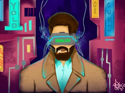 Reality Cyber punk adobe photoshop design drawing illustraion intuos wacom