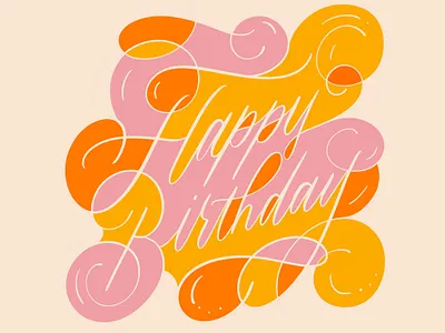 Happy Birthday Card art calligraphy design hand lettering handlettered handlettering lettering letters type typography