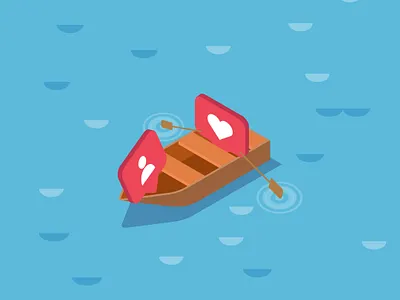 Isometric Design - Boat adobe art artwork boat creative design digital art flat design graphic graphic design icon illustration illustrator inspiration instagram isometric isometric design vector web design