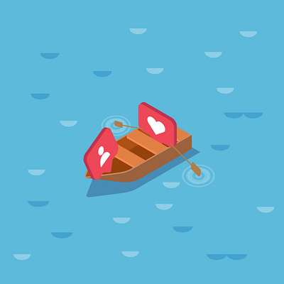 Isometric Design - Boat adobe art artwork boat creative design digital art flat design graphic graphic design icon illustration illustrator inspiration instagram isometric isometric design vector web design