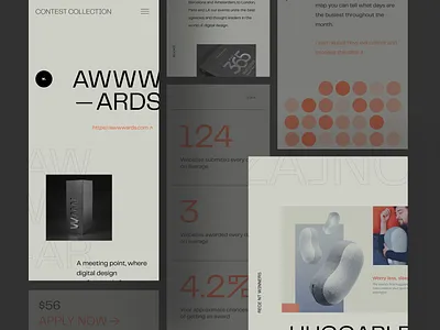 Mobile Website for Finding Design Contests and Awards mobile zajno