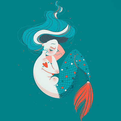 Mermaid character digital illustration digitalart illustration procreate