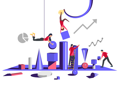 Economic development design flat illustration illustrator isometric website design minimal