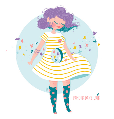 L'Amour dans l'air butterfly character digital illustration digitalart illustration ipadpro love procreate procreate art tattoo