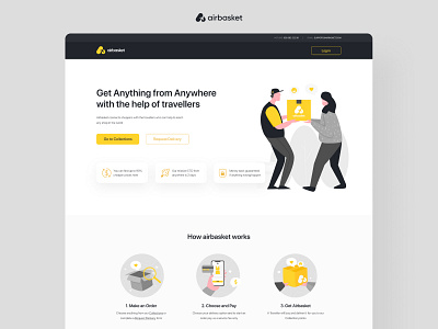 Airbasket landing page app brand identity branding creative graphic illustration inspiration interface landing page rubynguyenart ui ui design user interface ux website