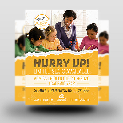 Junior School Education Flyer Template admission camp child children education flyer invitation junior kid kids kindergarten leaflet new year open open day open house open house pamphlet photo play