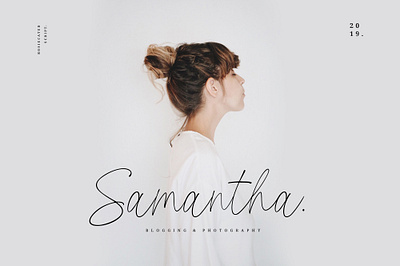 Samantha Blogging & Photography Logo branding branding design design elegant feminine logo font handwritten lettering logo modern signature