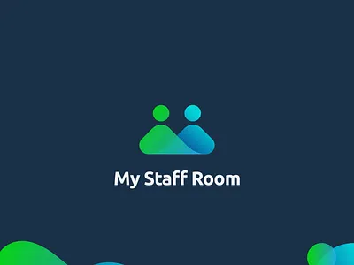 My Staff Room brand freelancers gradients icon logo meet up minimal modern office outings overlapping room symbol