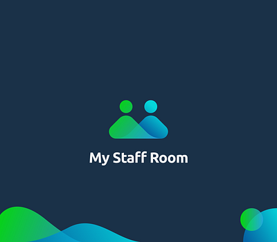 My Staff Room brand freelancers gradients icon logo meet up minimal modern office outings overlapping room symbol