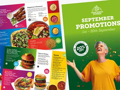 Vegetarian Food Promotions Brochure bright brochure colourful food promotion promotions vegan vegetarian