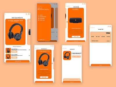 Shopping App Ui Prototype Design animation app app design bag branding design dribbble flatdesign headphone icon music shopping app speaker typography ui uidesign ux web website xd design