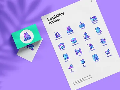 Logistics | 16 Thin Line Icons Set belt conveyor delivering distribution export express icon illustration line loading logistics package service set shipment symbol thin tracking transport transportation vector
