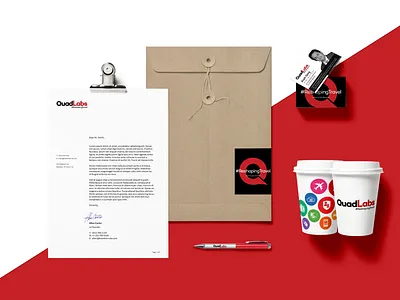 Branding Identity - QuadLabs branding envelope design letterhead mug branding mug design pen branding pen design quadlabs visiting card