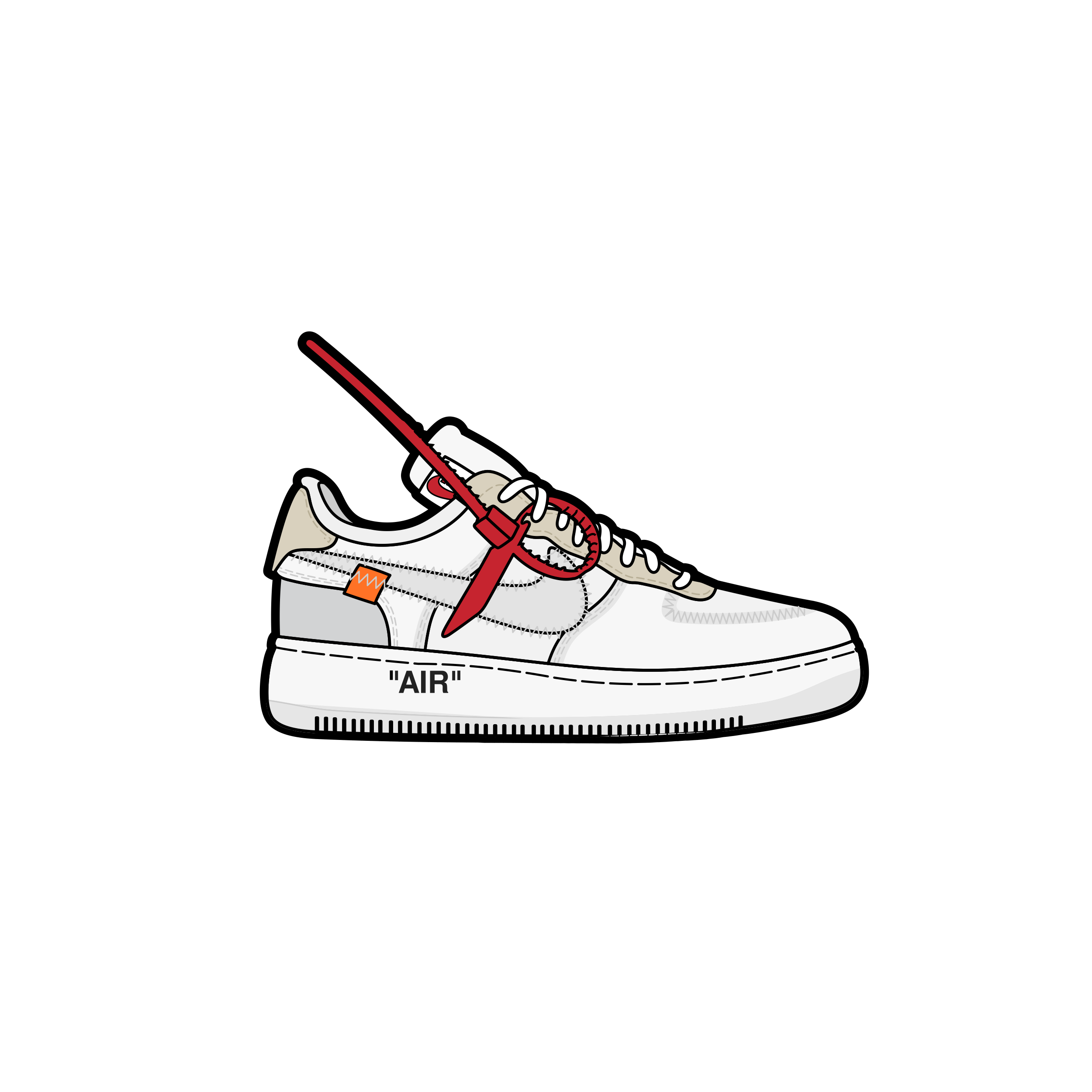 off white air force 1 drawing