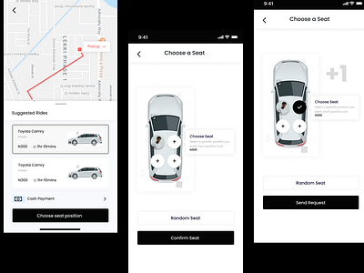 Ride Sharing App app color design mobile modern ride ridesharing ui ux