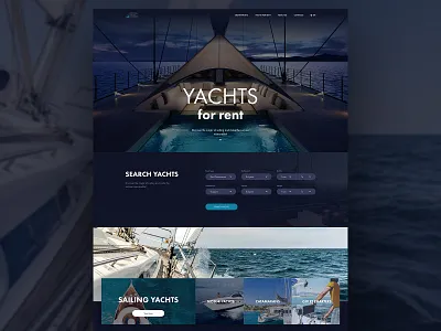 Web Design Concept - Yachts for rent design premium ui ux ux design web design web designer webdesign website design wordpress design yacht yacht club yachts