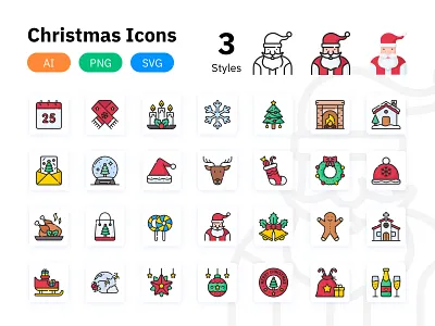 Christmas Icon Pack christmas christmas card christmas tree icon iconography icons icons pack santa santaclaus ui ux vector