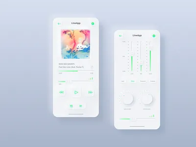 Skeuomorph Music App app concept design music skeuomorph ui uidesign user interface ux
