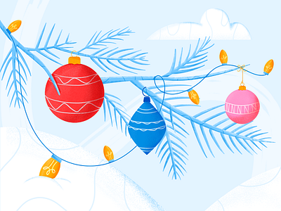 Preparing for Christmas attendify christmas holidays illustration ornaments pine product