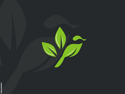 Bird With Leaves Logo animal bird design environment icon identity leaf leaves logo logodesign logomark nature