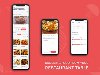 Ordering Food From Your Restaurant Table app branding design flat typography ui ux