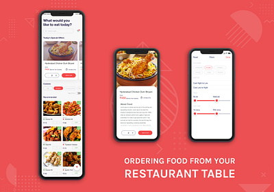 Ordering Food From Your Restaurant Table app branding design flat typography ui ux
