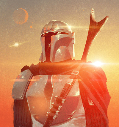 Mandalorian character digital film folioart graphic illustration rui ricardo sci fi star wars texture