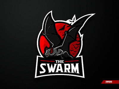 THE SWARM artwork bat black brand design esports icon illustration logo logo esports logo gaming logo insporation lol mascot design mascot logo moon new logo sport sports vector