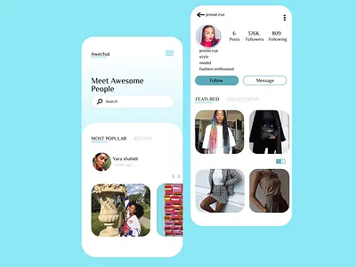 Social app app design figma ui