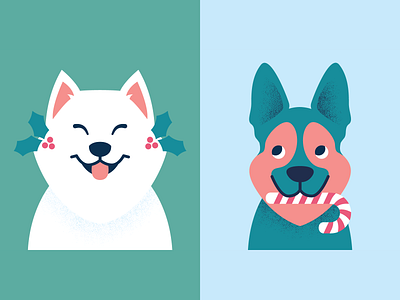 Holiday Paws Part 4 dog floofin woofin german shepherd illustration samoyed