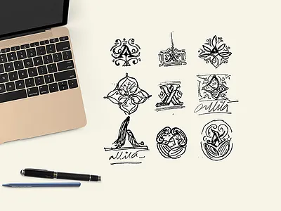 Concept sketches | logo behindthescene branding exploration graphic identity india logo pencil shape sketch typography wip
