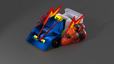 cab 3d c4d cab car illustration modeling race redshift render speed taxi urban