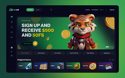 Belroll - online casino casino gambling game ux ui web